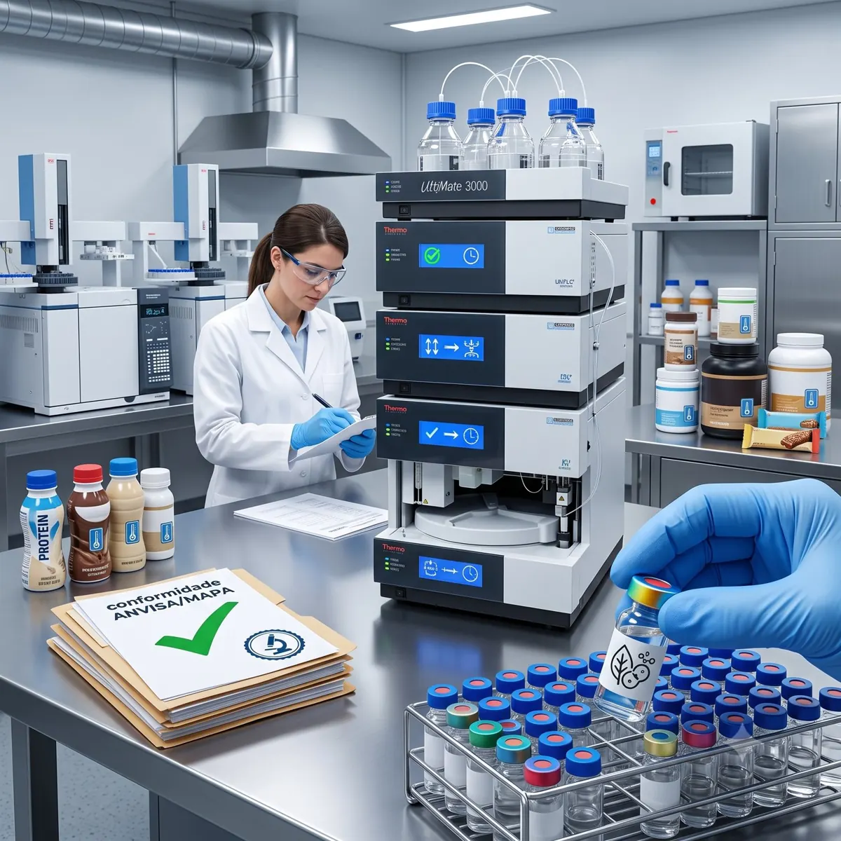 Equipe Celacanto Análises Ambientais no laboratório